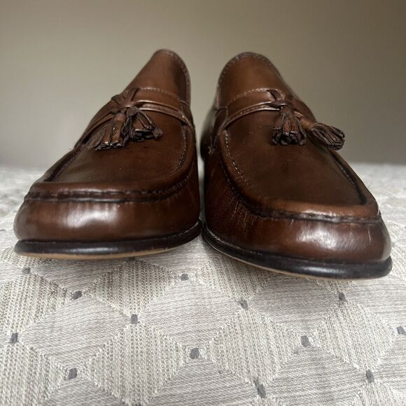 Diamond’s Italy Brown Buttery Soft Leather Tassel Tie Slip On Loafers Men 9 New - Picture 9 of 16